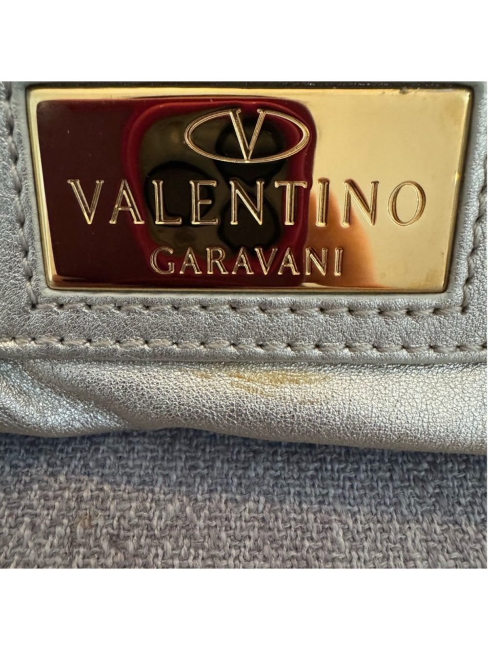 Valentino Garavani Gold Metallic Leather Hobo Bag Y2K Shoulder Purse - Picture 8 of 16